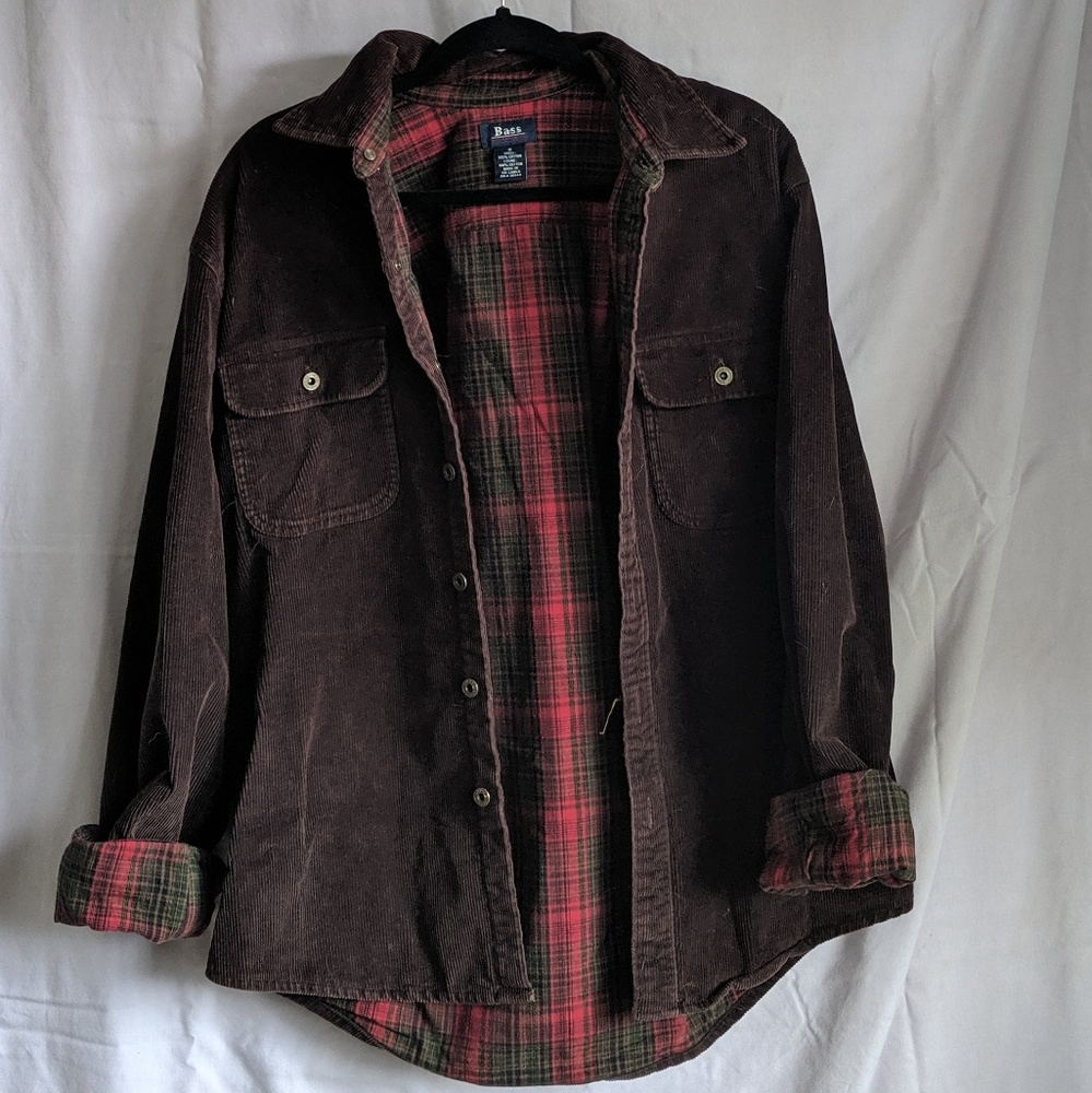 Corduroy Flannel-lined Long Sleeve Shirt